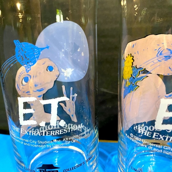 E.T. Extra Terrestrial 1982 Universal Studios Pizza Hut Collector Series Glasses - Picture 15 of 15